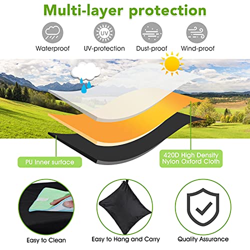 Funda Protectora para Muebles, Funda para Muebles de Jardín Impermeable, Cubierta de Mesa de Jardín, Tela 420D Oxford, Impermeabile, Antivento, Anti-UV, Antipolvo (200 x 160 x 70 cm)