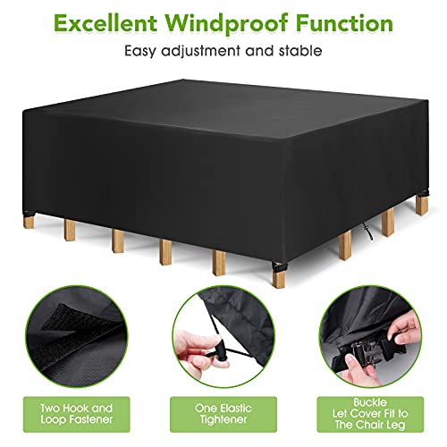 Funda Protectora para Muebles, Funda para Muebles de Jardín Impermeable, Cubierta de Mesa de Jardín, Tela 420D Oxford, Impermeabile, Antivento, Anti-UV, Antipolvo (200 x 160 x 70 cm)