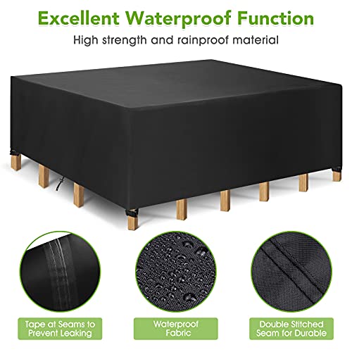 Funda Protectora para Muebles, Funda para Muebles de Jardín Impermeable, Cubierta de Mesa de Jardín, Tela 420D Oxford, Impermeabile, Antivento, Anti-UV, Antipolvo (200 x 160 x 70 cm)