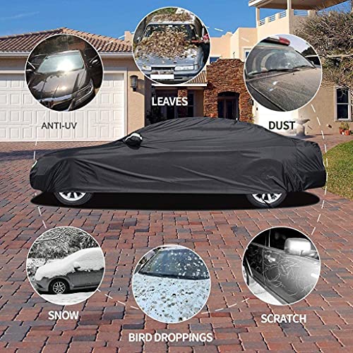 Fundas para Coche Compatible con Isuzu Ascender SUV 2002-2008 SWB(Length 4867mm), Exterior Automóviles Cubierta Tarpa de Coche Todo Clima Impermeable y Anti-UV de Oxford con Tiras Reflectantes