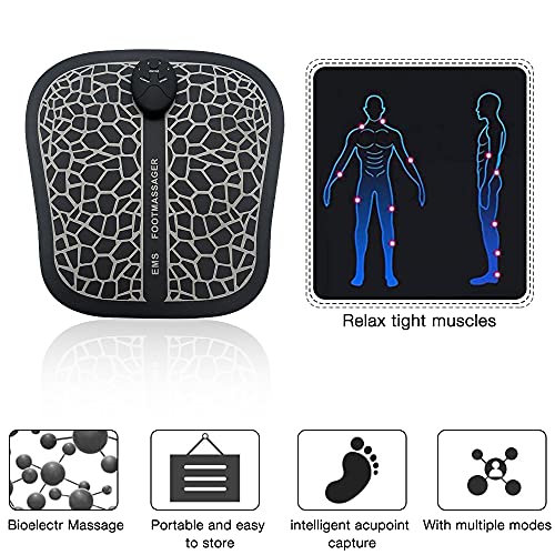 Furado Masajeador De Pies,Sin batería,Eléctrico EMS de Masaje de Pies,Unidad Principal de Batería 819,Cojín de Masaje de Pies Fisioterapia Inteligente,for Home and Office Use