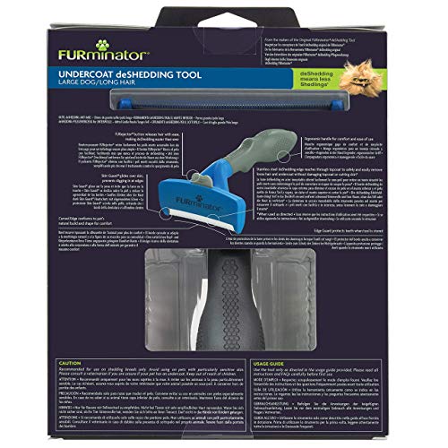 FURminator Undercoat deShedding - Cepillo para perros grandes de pelo largo
