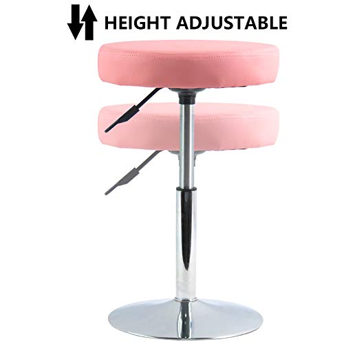 FURWOO Taburete de barbero redondo de cuero PU Taburete de sala de consulta Taburete de sala de estar Taburete de barra de cocina multifuncional ajustable en altura sin respaldo