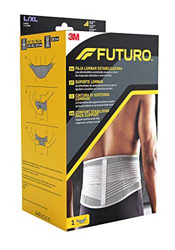 FUTURO Faja lumbar estabilizadora, ayuda a aliviar los músculos doloridos o entumecidos, grande/extragrande, L/XL