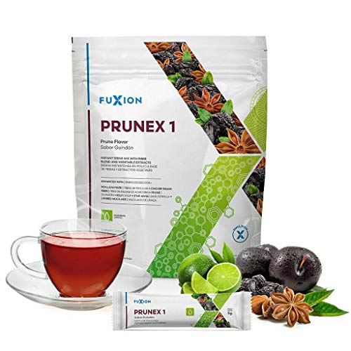 FuXion Prunex 1 Tea Instant Drink Mix – Detox de limpieza de colon para un tránsito intestinal óptimo – 1 bolsa de 28 palos