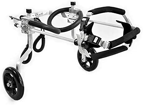FXBFAG Anciano Perro Gato Mascota Patinete Silla de Ruedas para Perros Patas traseras Carro eléctrico 2 Ruedas Carro de rehabilitación de Animales discapacitados Ajustable para Perros Grandes, medi