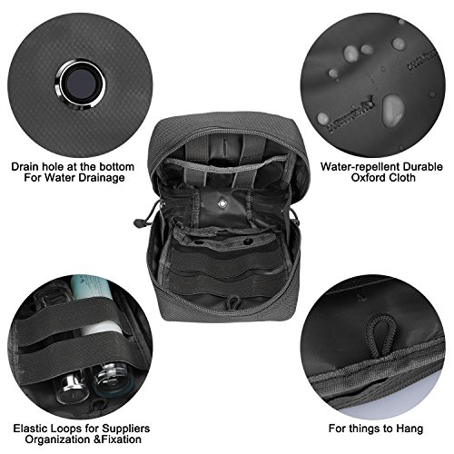 G4Free Tactical Molle Medical Pouch EMT Pouch Ifak Bolsa de Primeros Auxilios para Mochila Chaleco Cinturón Agujero de Drenaje