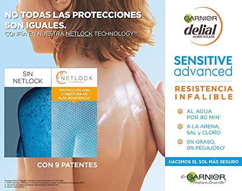Garnier Delial Sensitive Advanced - Bruma Seca Protector Solar para Pieles Claras, Sensibles e Intolerantes al Sol IP50+ - 200 ml