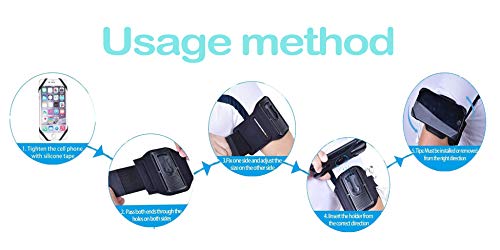GazyyShop - Brazaletes para teléfono celular, soporte para teléfono móvil, compatible con iPhone 11 X Xr Xs Max 7/8 Plus Samsung S9 S10,360 ° giratorio para teléfono móvil (negro)
