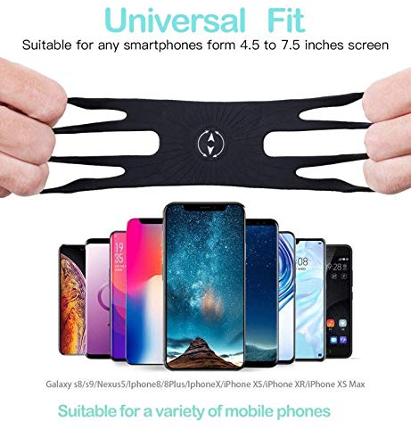 GazyyShop - Brazaletes para teléfono celular, soporte para teléfono móvil, compatible con iPhone 11 X Xr Xs Max 7/8 Plus Samsung S9 S10,360 ° giratorio para teléfono móvil (negro)