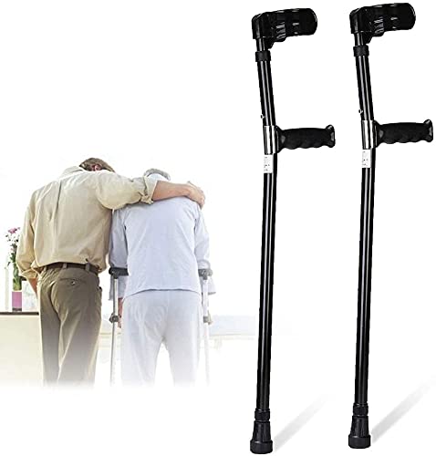 GDEVNSL Muleta de antebrazo de Aluminio, 14 Niveles de Ayuda para Caminar Ajustable, Equipo Auxiliar de Codo para Ancianos y recuperados (un par)