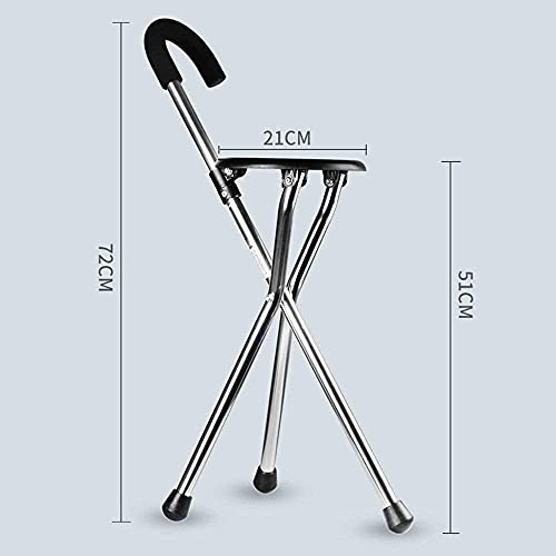 GDEVNSL Muletas Bastón Bastón de bastón con Asiento Viejo Cutchs Costos Bastones Taburetes multifuncionales Silla Ligera y Ligera Plegable portátil portátil