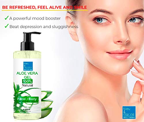Gel de Aloe Vera 100% Natural. Procedente de Canarias. Hidratante rostro y cuerpo. Acondicionador Depilación Afeitado. Dosificador