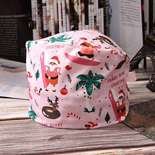 GEMVIE-4 Piezas Gorro de Trabajo Gorro de Enfermera Gorro Quirúrgico Robin Hat Turbante Impresión de Elementos Navideños Gorro Quirofano Gorro de Unisexo Adultos Animales