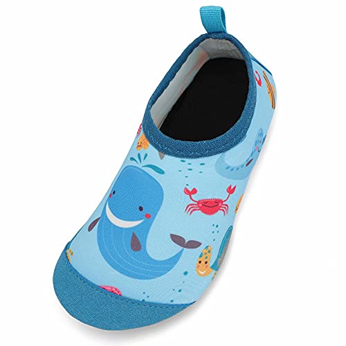 GEWEO Escarpines Agua Niño Niña Infantiles Verano Zapatos de Agua Chico Chica Descalzos Piscina Nadar Natación Neopreno Antideslizante Bebé Buceo Surf Windsurf Suela Blanda Ligero Azul EU 26-27
