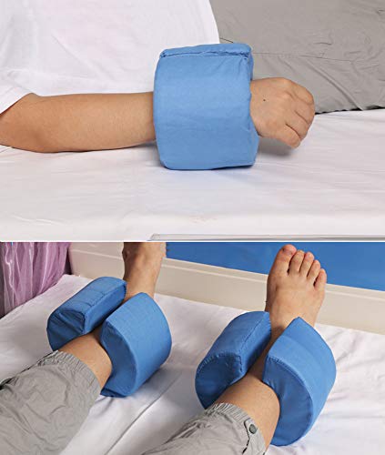 GHzzY Almohada de elevación de piernas y pies - 1 par de Almohadas Protectoras de talón para llagas por presión, Alivio y Tratamiento de úlceras en el talón