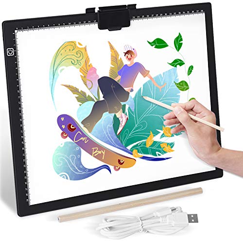 GIANTARM Mesa de Luz para Calcar A3,Tablero de dibujo LED Pantalla táctil inteligente y 6 modos de iluminación, utilizado para artistas animación Tatoo Draw