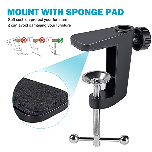 Gifort Soporte de Micro Mesa, Soporte para Micrófono Ajustable con Araña, Filtro Anti-Pop, Clip de Micrófono et Adaptador, Brazo de Tijera Extensible para Blue Yeti y Otros Micrófonos