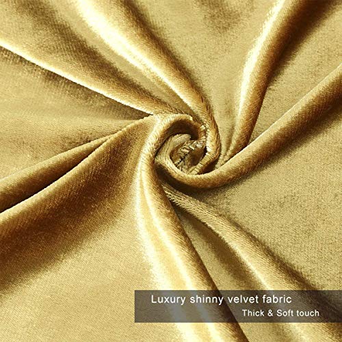 Gigizaza Oro De Lujo Terciopelo Almohadon Cubre Caso, Rayas Acento Confortable Funda de Cojin, Mejor Decoración Square Sham Fundas de Almohada para Sofá Sofá Cama Casa Decor 50x50cm Juego de Dos