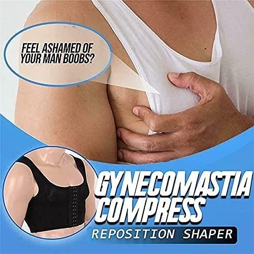 Ginecomastia compresa reposicion shaper,pecho for hombre que adelgaza el corporal de la espalda de la espalda el chaleco del corsé,las camisas de compresión transpirables for los hombres Levanta la es