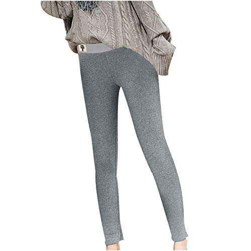 Gkojhj Leggings Térmicos Pantalones Invierno para Mujer Leggings Forro Polar Polainas de Cintura Alta Suave Elásticos Forrado de Terciopelo Grueso Calientes Bragas Casual Deportivo Leggins Mujer