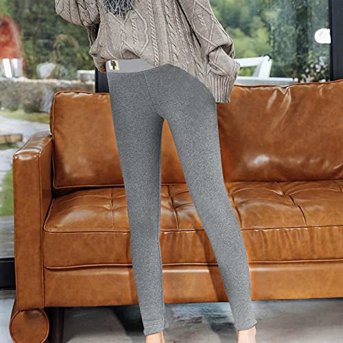 Gkojhj Leggings Térmicos Pantalones Invierno para Mujer Leggings Forro Polar Polainas de Cintura Alta Suave Elásticos Forrado de Terciopelo Grueso Calientes Bragas Casual Deportivo Leggins Mujer