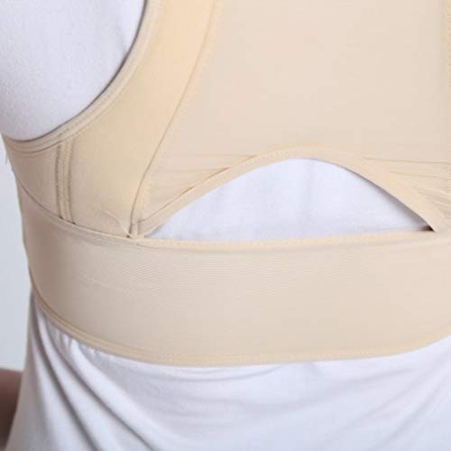 GMN Corsé de corrección de la Postura de la Espalda Parte Superior de la Espalda Corrector de la Postura de la Columna Vertebral del Hombro Beige Blanco M