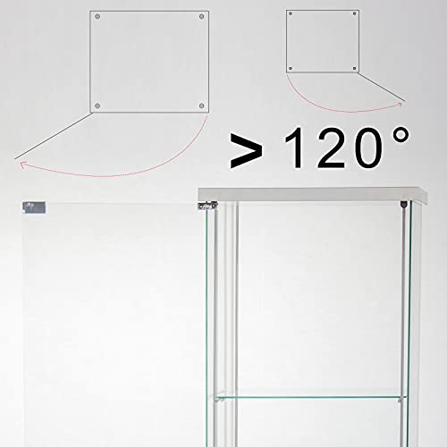 Gona Vitrina de cristal de pie con 3 estantes de cristal, para estanterías en el salón, dormitorio y oficina, 162 x 43 x 36,8 cm, perfecta para coleccionistas, color blanco