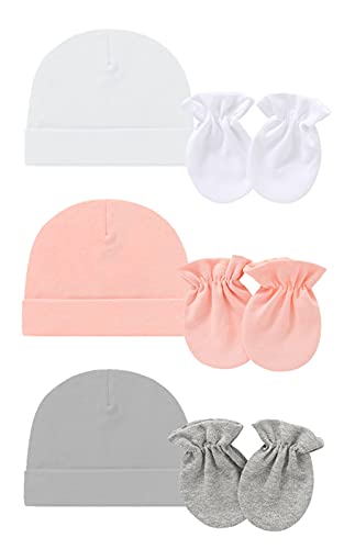 Gorra Bebe Recien Nacido Sombrero Bebe Ajustable Gorro Bebe de 100% Algodón para 0-2 años bebé Unisex Beanie,8 Piezas (3-3)