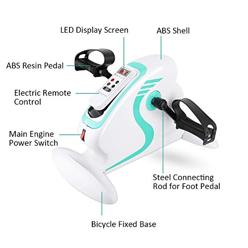 GOTOTOP Pedales Estaticos, Ejercitador de Pedal para Entrenamiento, con Control Remoto y Pantalla LED, 12 Velocidades Ajustable, para Hacer Ejercicio en Casa
