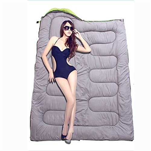 GOUDAN-QIU Bolso de Dormir for Acampar Ligero, portátil, Bolsa de Dormir Impermeable con Saco de compresión for Adultos y niños - Interiores y Exteriores: Camping, mochilero, Senderismo(Verde)