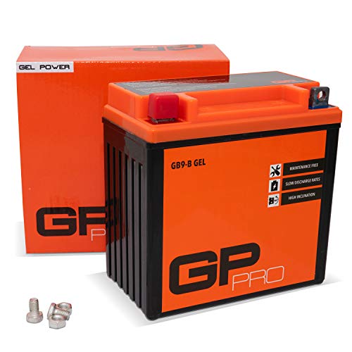GP-PRO GB9-B - Batería de arranque para scooter y motos, 12V, 9Ah, parecido a YB9-B / 50914, sin necesidad de mantenimiento