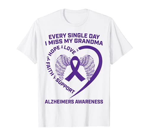 Gráfico de concientización morado en memoria de mi abuela sobre el Alzheimer Camiseta