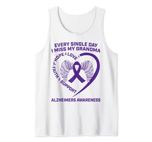 Gráfico de concientización morado en memoria de mi abuela sobre el Alzheimer Camiseta sin Mangas