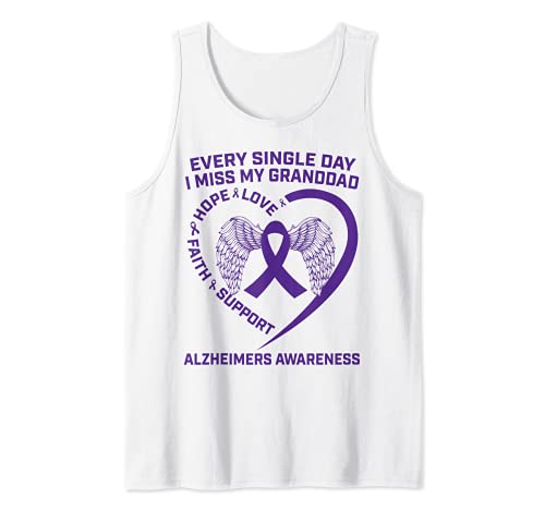 Gráfico de concientización sobre el Alzheimer en memoria de mi abuelo púrpura Camiseta sin Mangas