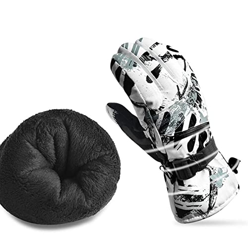 Guantes de esquí Profesionales Pantalla táctil Fleece Guantes de Snowboard cálidos de Invierno Guantes de   Nieve térmicos Impermeables ultraligeros para Motocicleta -Pink-5-XL