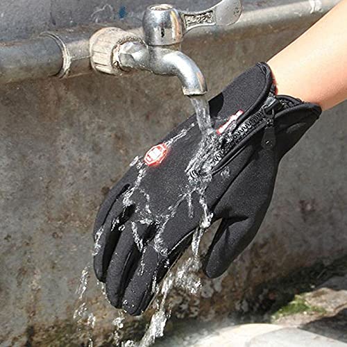 Guantes de Invierno para Hombre, Pantalla táctil, Impermeable, a Prueba de Viento, esquí, Guantes fríos, Moda cálida para Mujer, Deportes al Aire Libre, Guantes con Cremallera para Montar -Pink-5-XL