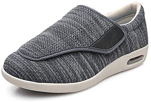 GUIOB Zapatos De Edema para Pies Hinchados, Fascitis Plantar Zapatos Cómodos para Diabéticos Zapatillas para Caminar Mayores Zapatos Anchos para Hombre,Gray-EU42/260mm