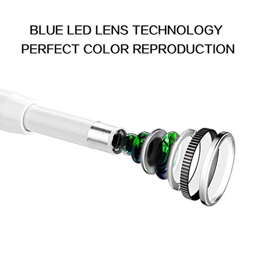 GXXDM Otoscopio inalámbrico de 5.5 mm, Herramienta de eliminación de Cera WiFi, endoscopio de Limpieza de oídos USB inalámbrico 720P con 6 Luces LED, cámara de inspección de otoscopio de