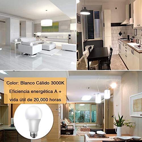 GY La bombilla LED A60 no regulable 14W (equivalente a 80W) iluminación convencional, certificado UL 6500K 1170LM E27 base media blanco frío Luz diurna 6 piezas por juego