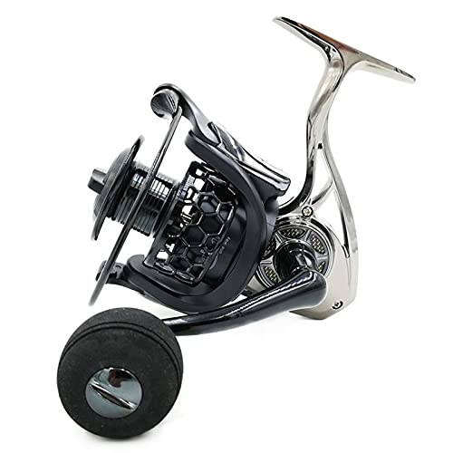 GYAM Carrete Pesca Metal, Carrete Giratorio 14 + 1BB, Carretes Pesca con Brazo Basculante CNC, Carrete Ancho Sin Cojinete Separación, Arrastre Máximo 15 Kg / 32 LB,5000