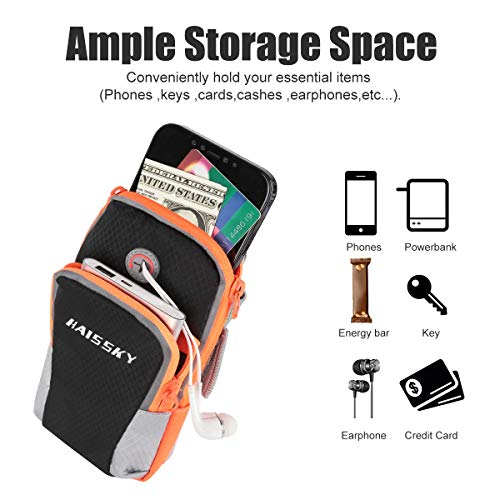 HAISSKY Multifuncional Deportes al Aire Libre Corriendo Brazalete Brazo teléfono Celular Bolsa con Titular Clave, Bolsa de la Tarjeta para teléfonos Inteligentes hasta 6.2"