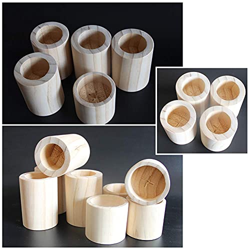 Hanghaijia 4 elevadores de muebles para cama, sillas y mesas de escritorio, elevadores de madera maciza, altura de elevación de 10 cm, cilíndrico (tamaño interior: 4,0 cm)