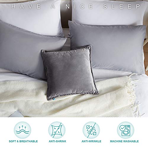 Hansleep Funda de Almohada 40x80cm de Microfibra - Juego de 2 Fundas de Almohadas 80x40, Fundas de Cojines de Calidad con una Suavidad Incomparable Gris 2 Unidades