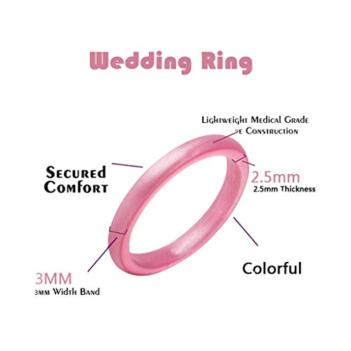 Harilla 10x Anillo De Silicona Colorido Alianza De Goma Flexible para Hombres Mujeres Regalos - Talla 6