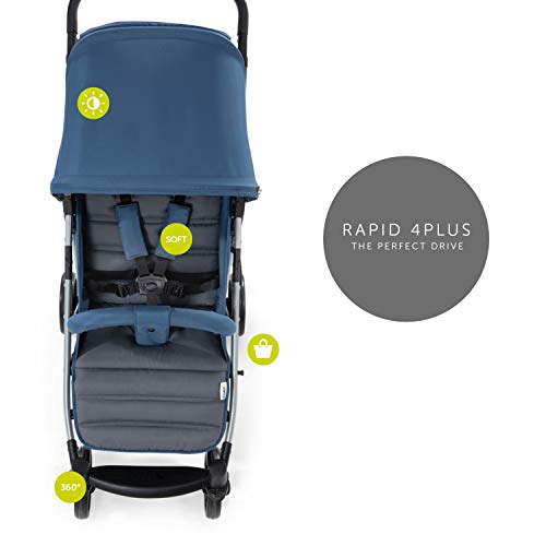Hauck Rapid 4 Silla deportiva con respaldo reclinable para Bebés, desde nacimiento hasta 15 kg/4 años, Capacidad de carga 25 kg, Azul (Denim/Grey)