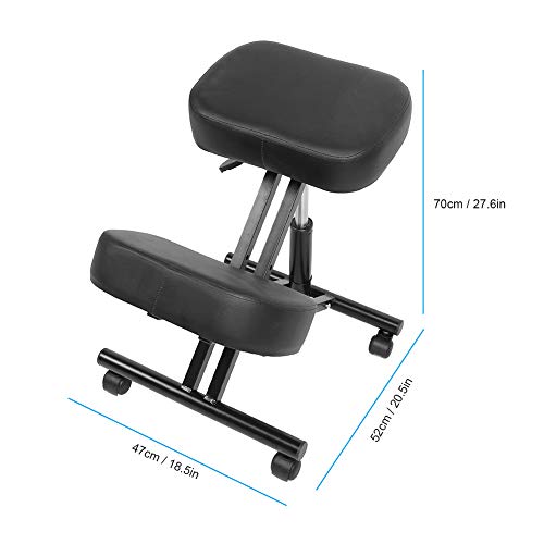 Headerbs Silla ergonómica para arrodillarse, Taburete neumático Ajustable para la Rodilla, Silla Correcta para Postura, Silla de Apoyo para la Espalda defectuosa con 4 Ruedas para la Oficina en casa