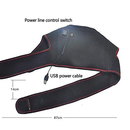 HELIALTH Apoyo de Compresión del Hombro, Soporte de Hombro calentado, Soporte de Brazo USB eléctrico, para desgarro de Labrum, tendinitis y Fractura, Ajustable
