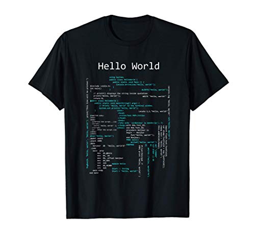 Hello World Codificación, Lenguajes De Programación Camiseta