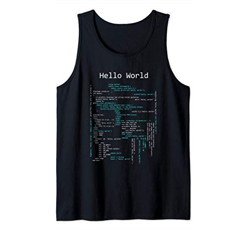 Hello World Codificación, Lenguajes De Programación Camiseta sin Mangas